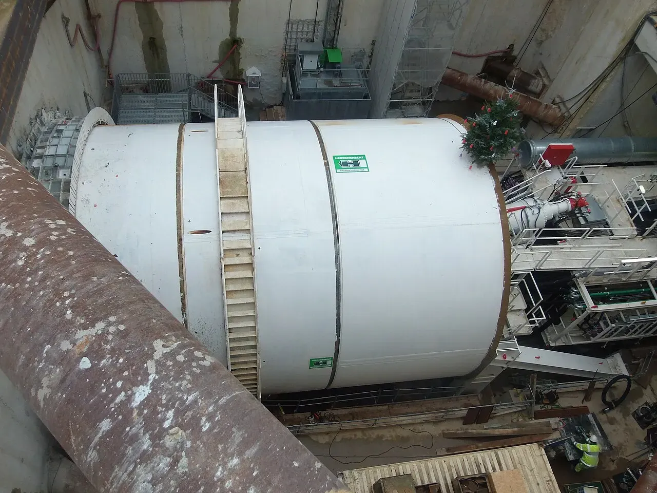 Le tunnelier de la ligne b du métro de Rennes, pendant le chantier